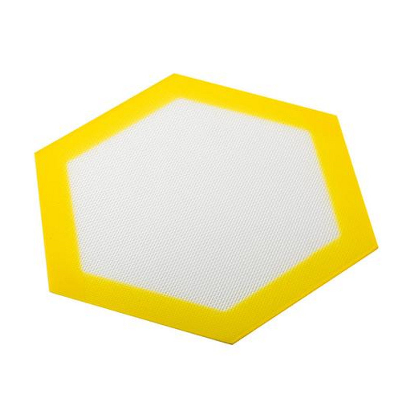 Silicone Dab Mat - 5.5x5 -Mini Silicone Mat Hexagon Orange and White -  Silicone Bong